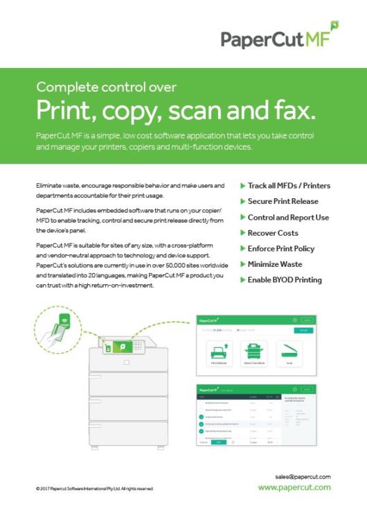 Papercut, Mf, Fact Sheet, South Mississippi Business Machines