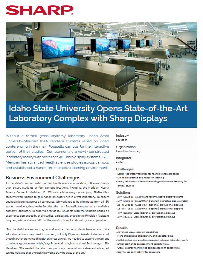 Sharp, Idaho State, Displays, Case Study, South Mississippi Business Machines